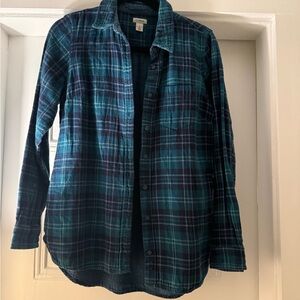 L.L Bean Blue Plaid Casual Shirt